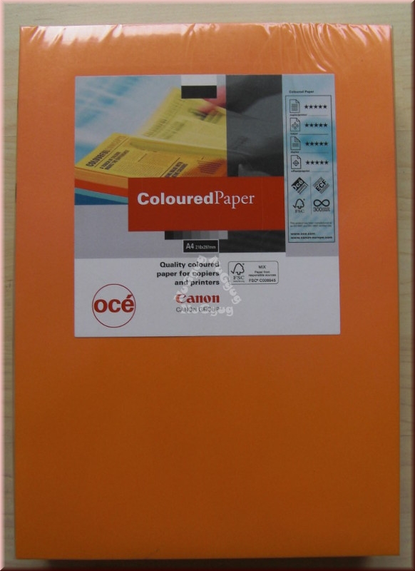 Kopierpapier A4 Canon Coloured océ, intensiv orange, 80 g/m², 500 Blatt, Druckerpapier