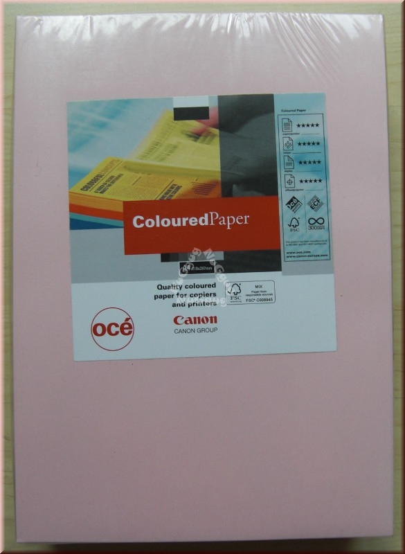 Kopierpapier A4 Canon Coloured océ, hellrosa/pink, 80 g/m², 500 Blatt, Druckerpapier