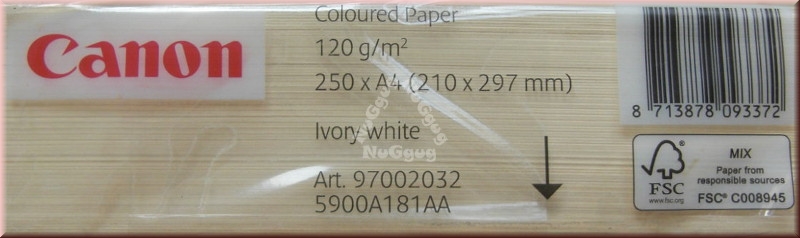 Kopierpapier A4 Canon Coloured, elfenbein, 120 g/m², 250 Blatt, Druckerpapier