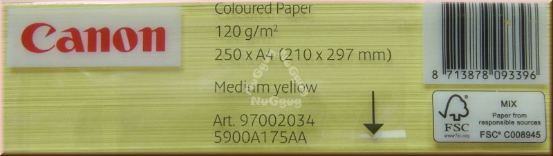 Kopierpapier A4 Canon Coloured, mittelgelb, 120 g/m², 250 Blatt, Druckerpapier
