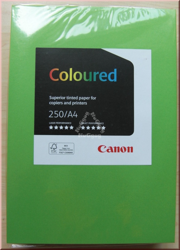 Kopierpapier A4 Canon Coloured, grün, 160 g/m², 250 Blatt, Druckerpapier