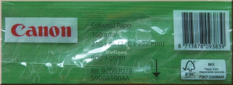 Kopierpapier A4 Canon Coloured, grün, 160 g/m², 250 Blatt, Druckerpapier