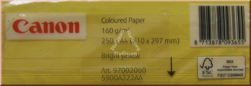 Kopierpapier A4 Canon Coloured, gelb, 160 g/m², 250 Blatt, Druckerpapier