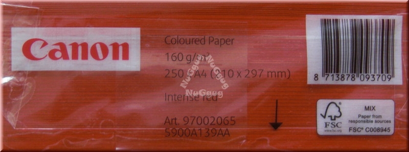 Kopierpapier A4 Canon Coloured, intensiv rot, 160 g/m², 250 Blatt, Druckerpapier
