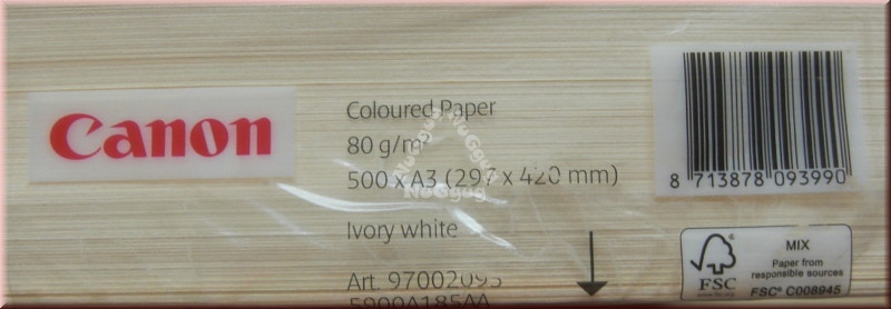 Kopierpapier A3 Canon Coloured, elfenbein, 80 g/m², 500 Blatt, Druckerpapier