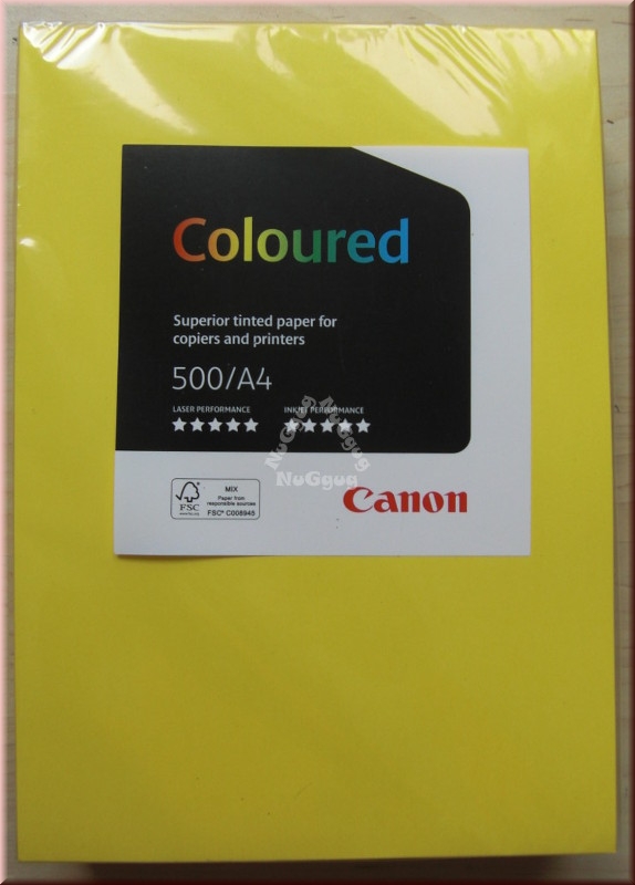 Kopierpapier A4 Canon Coloured, gelb, 80 g/m², 500 Blatt, Druckerpapier