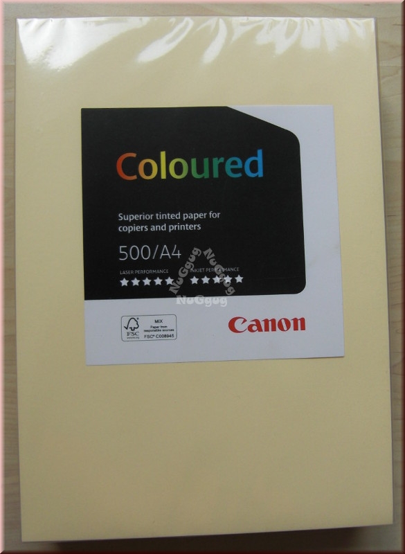 Kopierpapier A4 Canon Coloured, hellgelb, 80 g/m², 500 Blatt, Druckerpapier