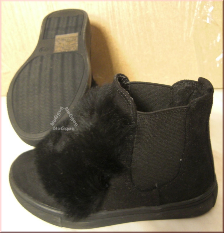 Cink-Me Mädchen Schuhe mit Kunstfell, Basket BB26-8, schwarz, Größe 24