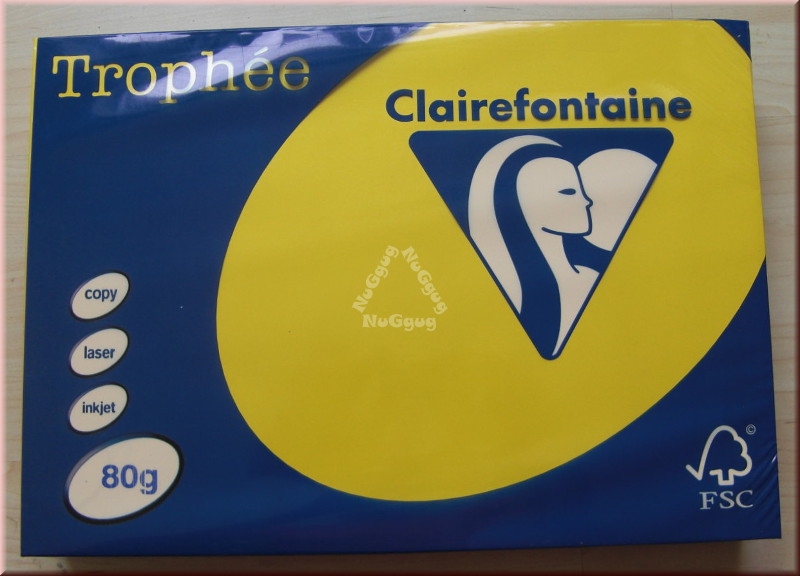 Kopierpapier A3 Clairefontaine Tophée 1264, sonnenblumengelb, 80 g/m², 500 Blatt, Druckerpapier