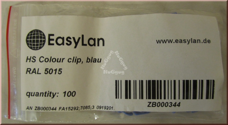 EasyLan HS Colour Clip, blau, Farbmarkierungsclips für DualBoot Patchkabel, 100 Stück