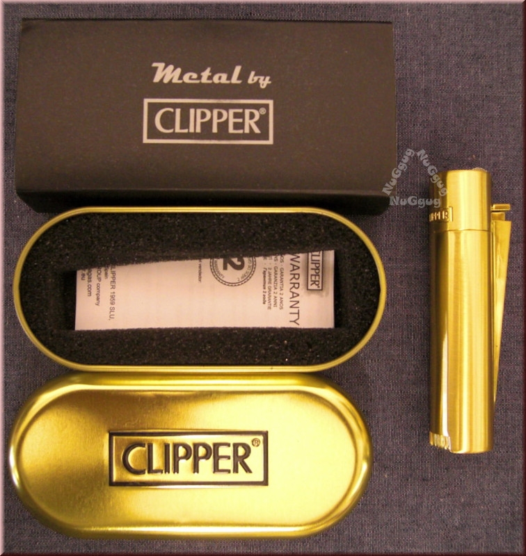 Feuerzeug Clipper, Metall, goldfarben, Sammlerfeuerzeug