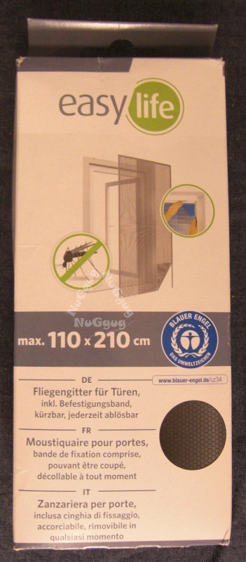 Fliegengitter für Türen mit Befestigungsband, 2 x 60 x 210 cm, schwarz, waschbar, von easylife