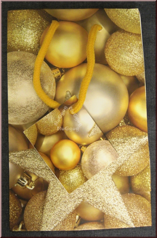 Geschenktasche Weihnachten "Goldkugeln", 18 x 11 x 5 cm