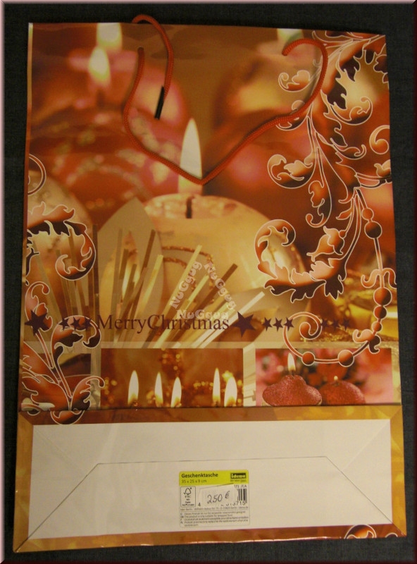 Geschenktasche Weihnachten "Merry Christmas", 35 x 25 x 9 cm, Lacktasche