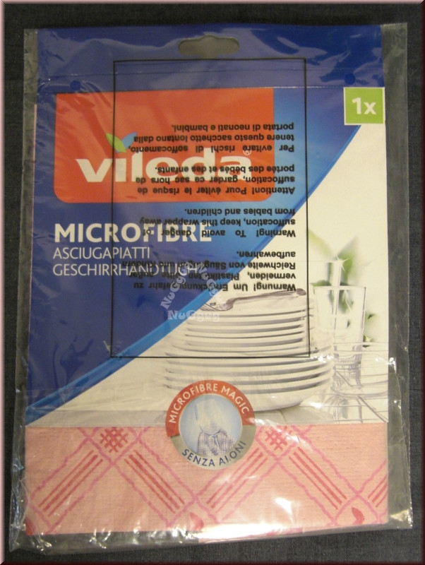 Geschirrhandtuch Microfibre, von Vileda, 55 x 40 cm, Microfaser Geschirrtuch, Küchenhandtuch