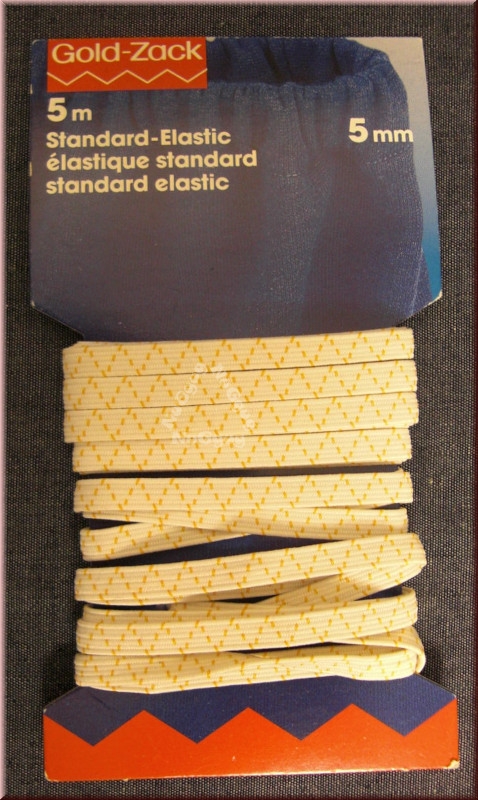 Gold-Zack Standard-​Elastic, Gummilitze, 5 mm, 5 m