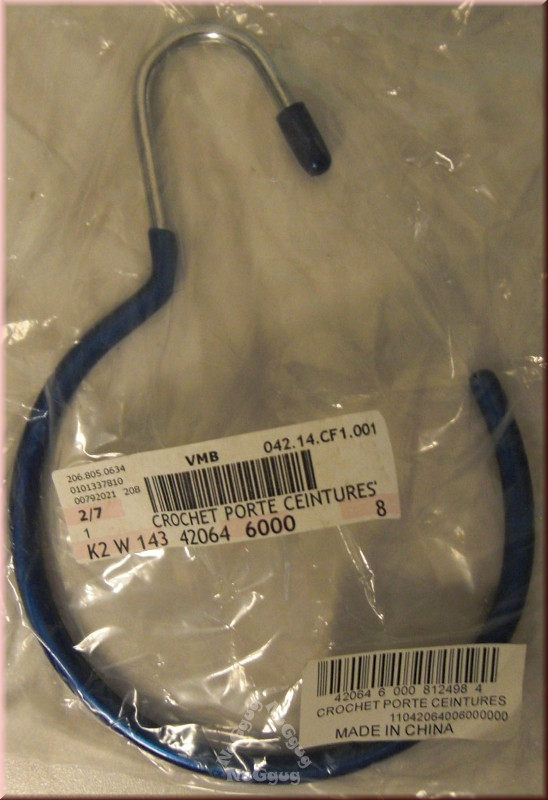 Gürtelring, blau ummantelt, Durchmesser 13 cm, Gürtelhalter, Gürtelbügel