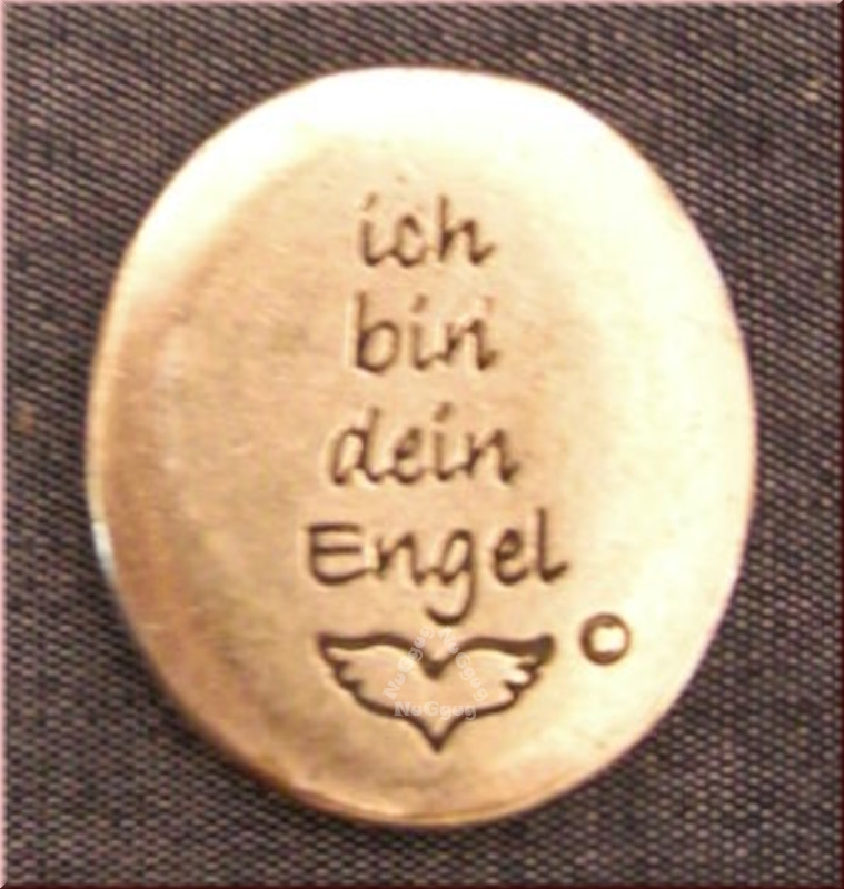 Handschmeichler "ich bin dein Engel", oval, silberfarben