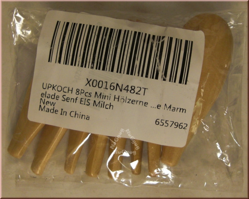 UPKOCH Mini Holz Löffel, Häppchenlöffel, 8 Stück