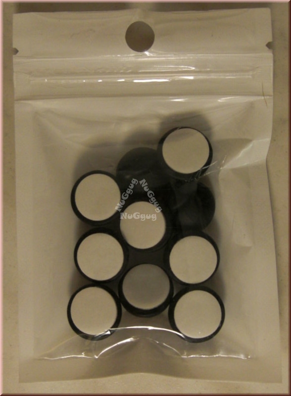 Kabelhalter selbstklebend, 10 Stück, Kabelclips, 15 x 8 mm, schwarz, rund