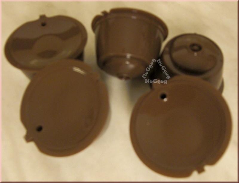 Kaffee Kapseln, nachfüllbar, 5 Stück + Löffel + Pinsel, Kunststoff