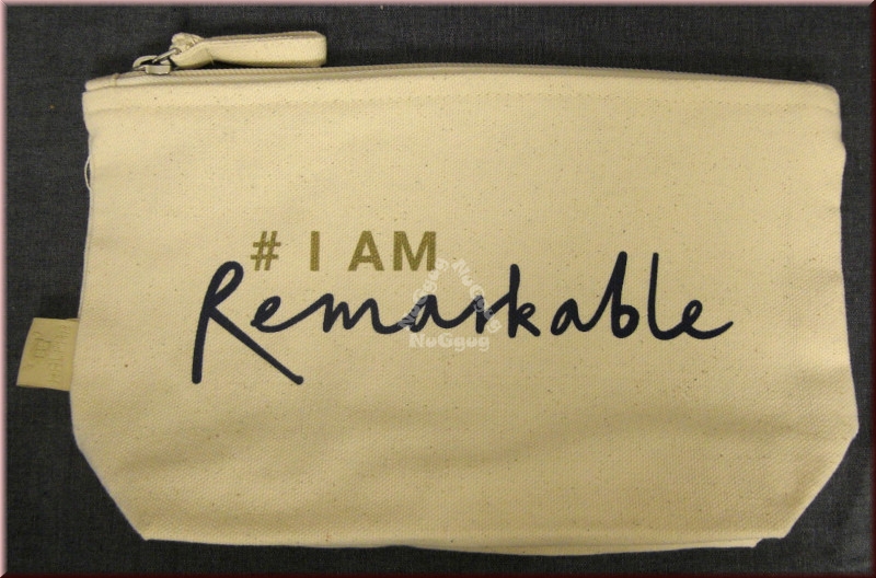Kulturbeutel "I am Remarkable", Bio-Baumwolle, Kosmetikbeutel, von Halfar