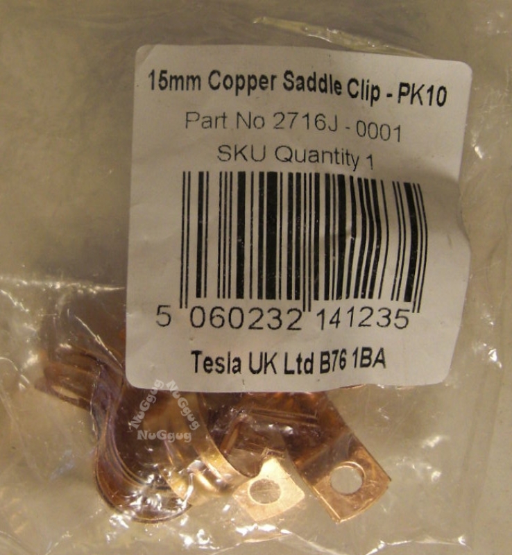 Kupfer Rohrschellen 15 mm, 10 Stück, Copper Saddle Clip