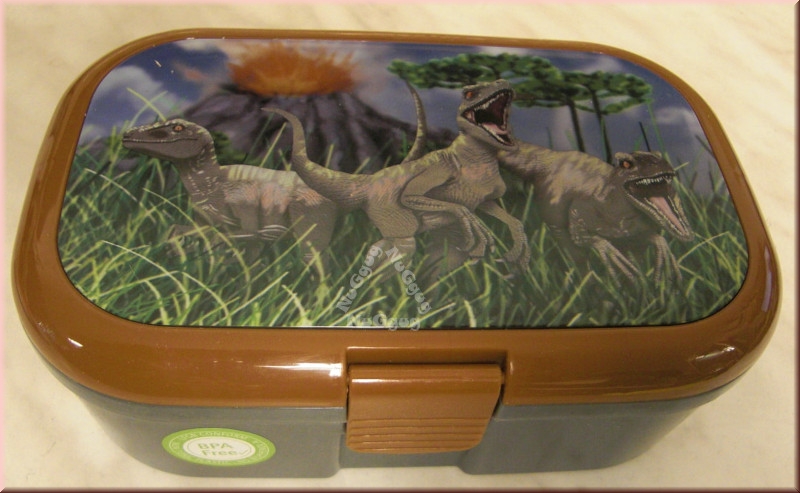 Brotbox "Dinos", grau, Brotdose, Lunchbox, von TapirElla