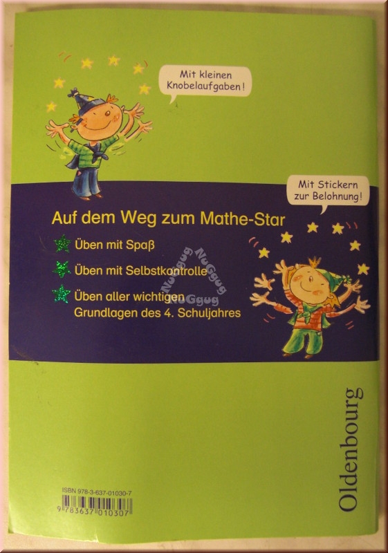 Mathe Stars 4 Grundwissen Übungsheft, mit Stickern, 64 Seiten, von Oldenbourg