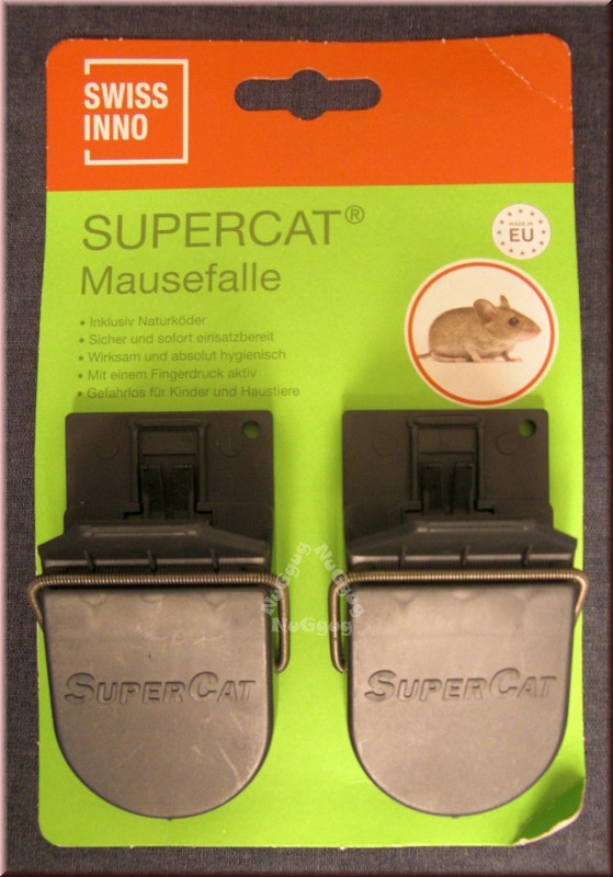 Supercat Mausefalle, 2 Stück, Schlagfalle, aus Kunststoff
