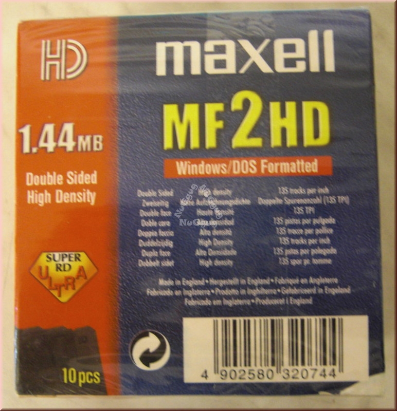 Disketten 3,5 Zoll, maxell, 10 Stück