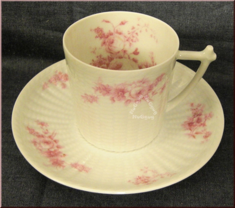 Espressotasse "Blumen" mit Untertasse, von LIMOGES CH.FIELD HAVILAND, Mokkatasse, Sammeltasse