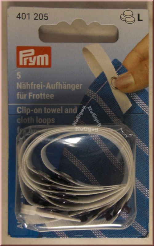 Nähfrei-Aufhänger für Frotteee, 5 Stück, von Prym, Artikelnummer 401205