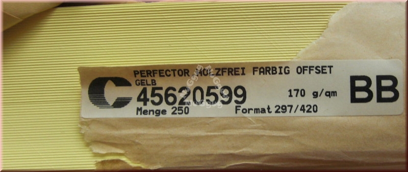 Kopierpapier A3 Perfector Offset, gelb, 170 g/m², 250 Blatt, Druckerpapier