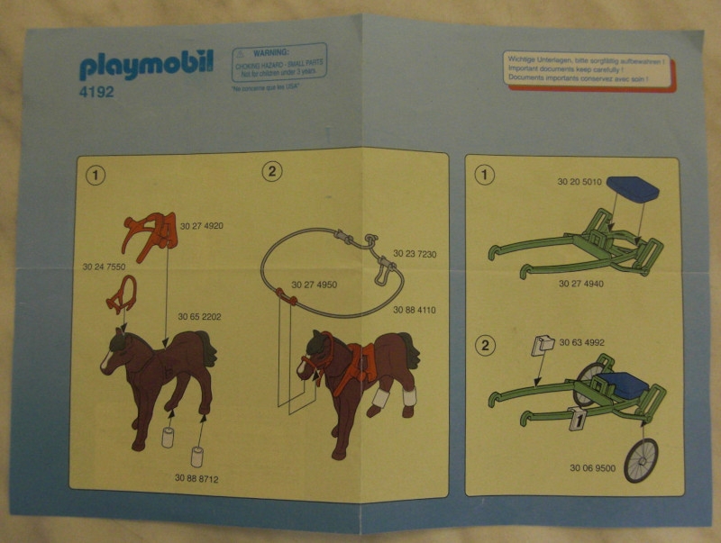 Playmobil 4192, Tranbrennpferd mit Sulky, Pferd, Jockey