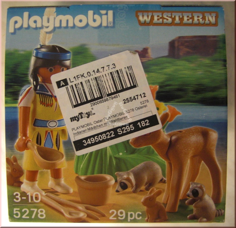 Playmobil 5278 Osterei, Indianer Mädchen mit Waldtieren, Western