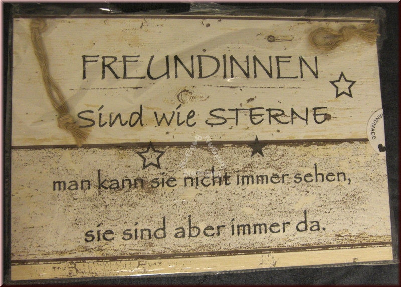Türschild "Freundinnen sind wie Sterne...", Holz, 29 x 20 cm, Shabby