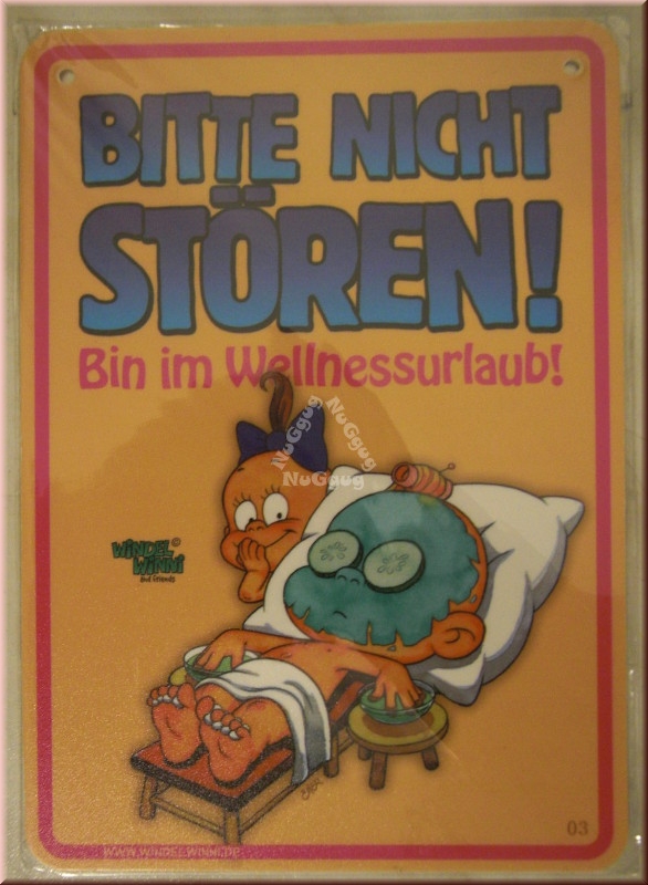 Windel Winni Schild "Bitte nicht stören!...", 10,5 x 15,0 cm