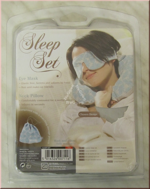 Go Travel Sleep Set, 3-teilig, Luxus-Schlafset, Nackenkissen