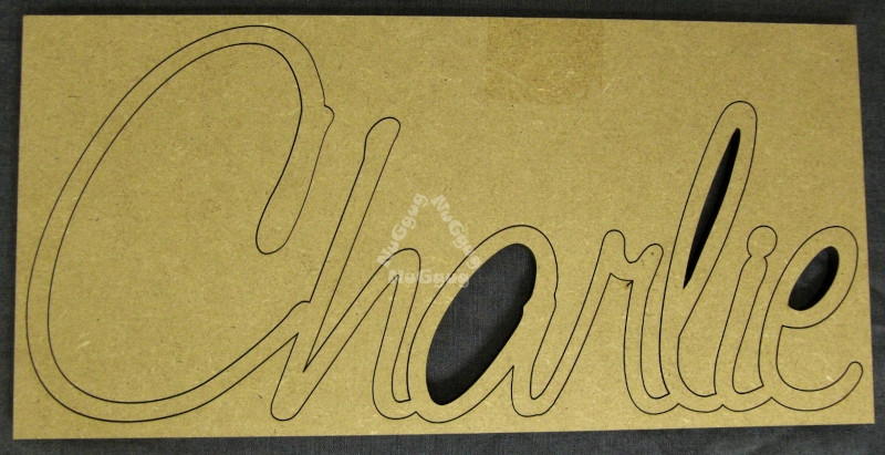 Schriftzug "Charlie", MDF-Platte, Laser-Cut Namen, Türschild