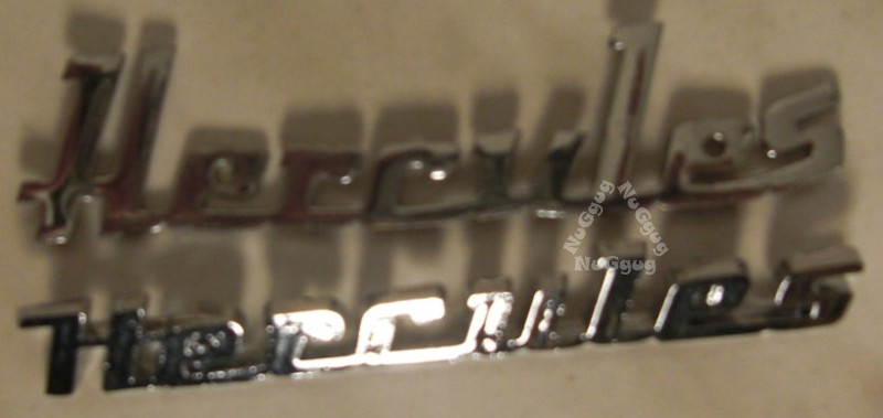 Schriftzug Hercules, 2 Stück, 8,5 x 1/2 cm, Tank Logo, Emblem, Hercules