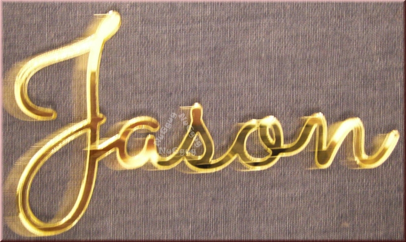 Schriftzug "Jason", Acryl Laser Cut Namen, Gold, Türschild