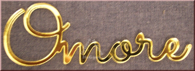 Schriftzug "Omore", Acryl Laser Cut Namen, Gold, Türschild