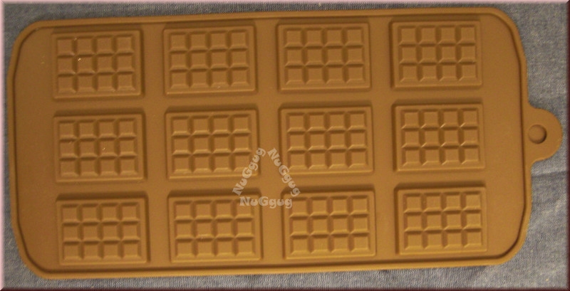 Silikonform "Mini-Schokoladentafel" braun, Eiswürfel, Pralinen und Schokoladenform, Silikon