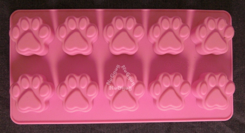 Silikonform "Tierpfoten", rosa, Eiswürfel, Pralinen und Schokoladenform, Silikon