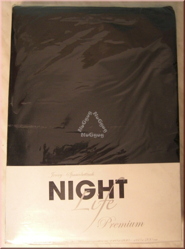 Spannbetttuch "Night Life", 140-160 x 200 cm, schwarz, Spannbettlaken