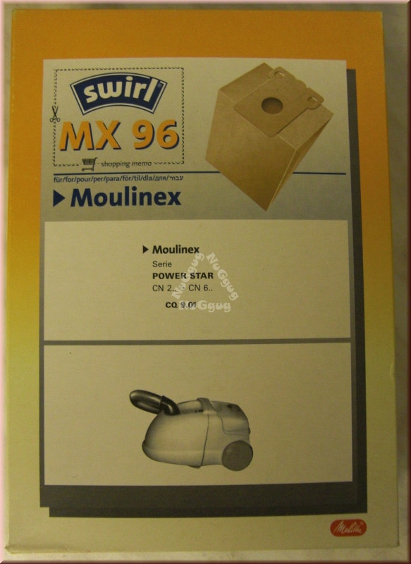 Staubsaugerbeutel Swirl MX 96 für Moulinex, 6 Stück