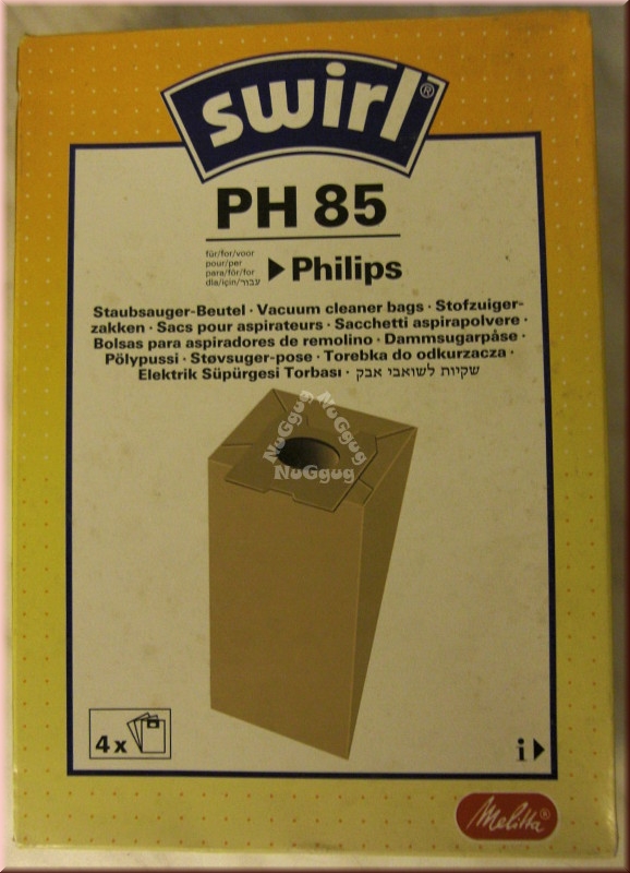 Staubsaugerbeutel Swirl PH 85 für Philips, 4 Stück