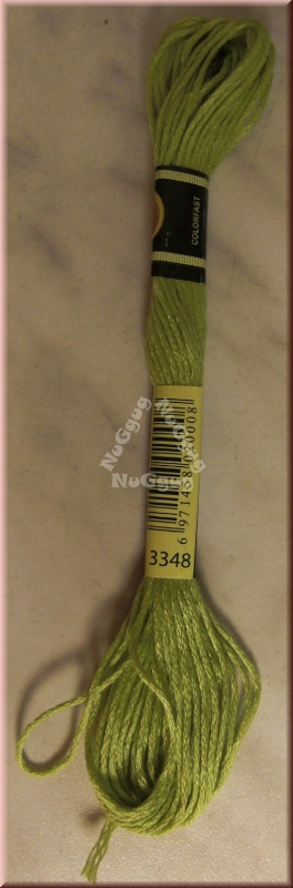 Stickgarn/Sticktwist Fligatto, 8 Meter, Farbe 3348 gelbgrün hell
