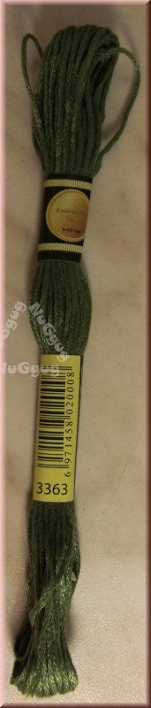 Stickgarn/Sticktwist Fligatto, 8 Meter, Farbe 3363 kiefermgrün mittel